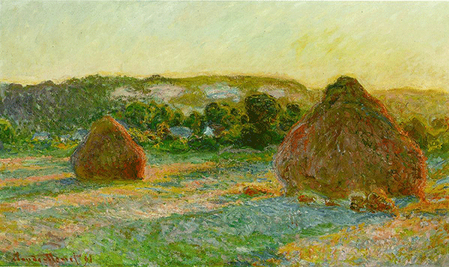 克勞德·莫內，《小麥堆》（夏末），1890-91年，芝加哥藝術博物馆