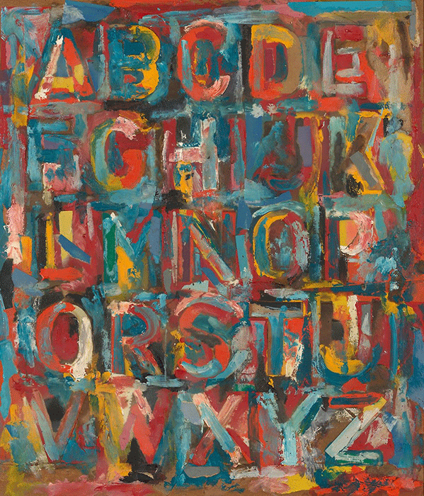 賈斯培·瓊斯，《字母》，1959年作，芝加哥藝術博物館藏