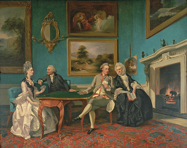 Johann Zoffany, The Dutton Family in the Drawing Room of Sherborne Park, Gloucestershire, c. 1774, oil on canvas, Private Collection. Image photo © Mark Fiennes Archive / Bridgeman Images