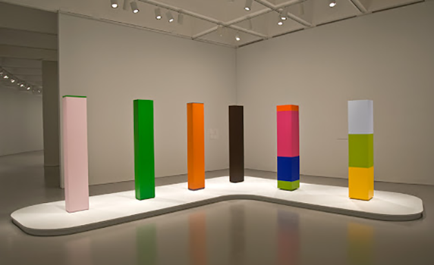 Anne Truitt’s four Dryads exhibited at the Hirshhorn Museum and Sculpture Garden, Smithsonian Institution, Washington, D.C. in 2009–2010.