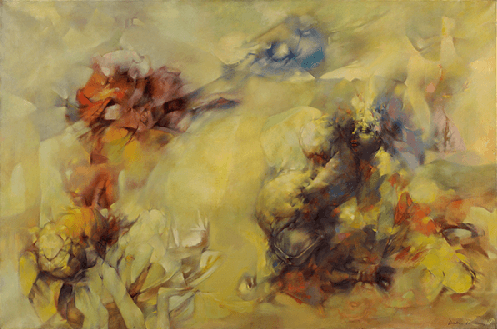 Dorothea Tanning, Tempest in Yellow, 1956, Minneapolis Institute of Arts, Minnesota © Minneapolis Institute of Art / Gift of funds from Regis Foundation / Bridgeman Images © ADAGP, Paris and DACS, London 2021